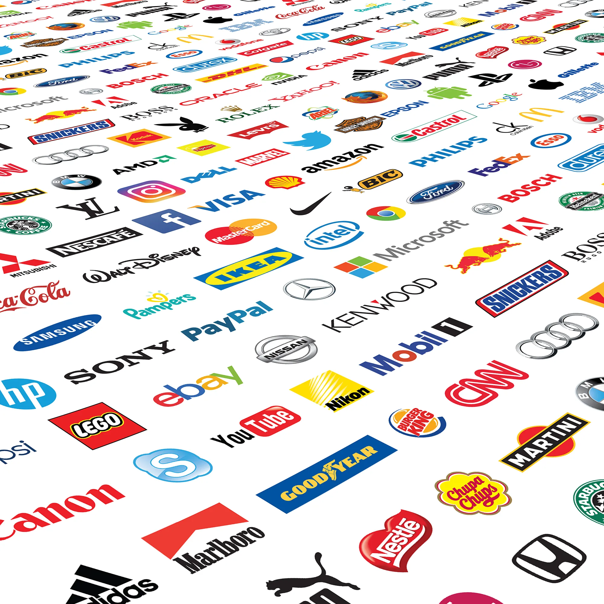 Logos de centaines de compagnies différentes pour représenter les différents types de logos.